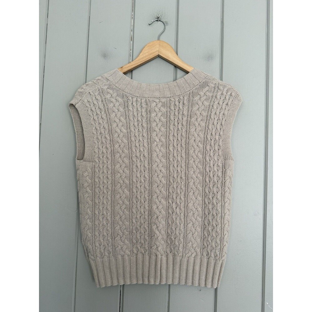 Evereve Sweater Vest XS Cable Knit Y2K Preppy Academia V-Neck Layering - Picture 6 of 7